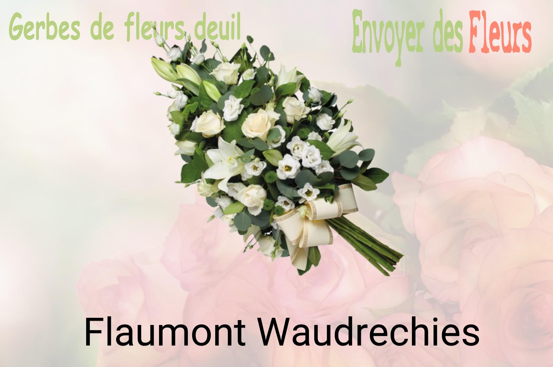 Gerbe de fleurs de deuil livrée à Flaumont-Waudrechies